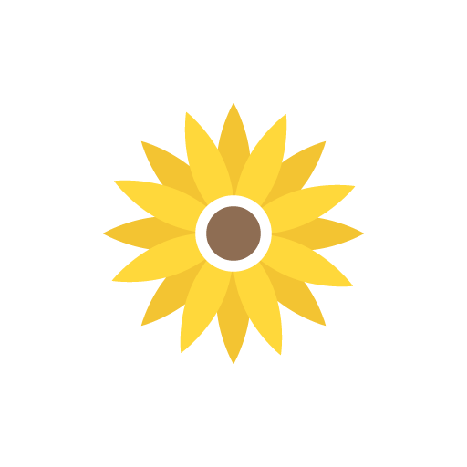 Yellow flower flat icon vector