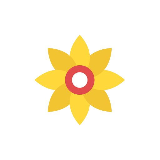 Yellow flower flat icon