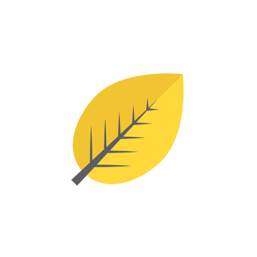 Yellow leaf flat icon