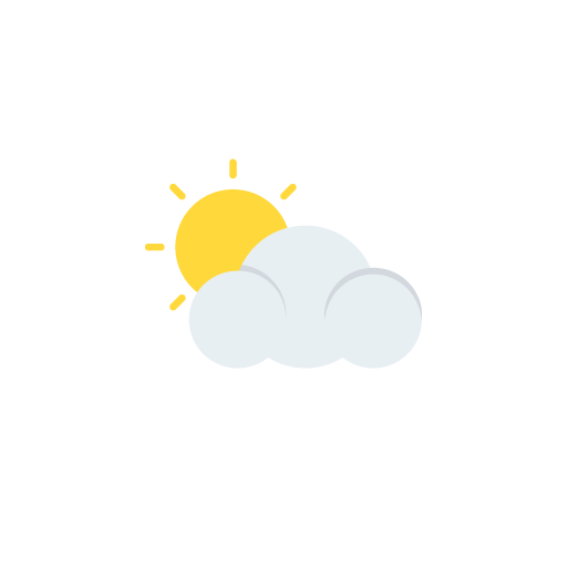 Cloud and sun flat icon