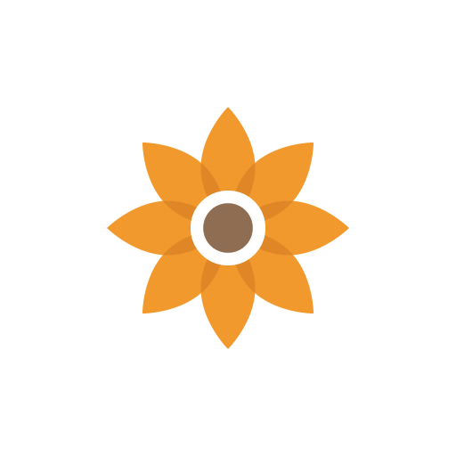orange flower flat icon
