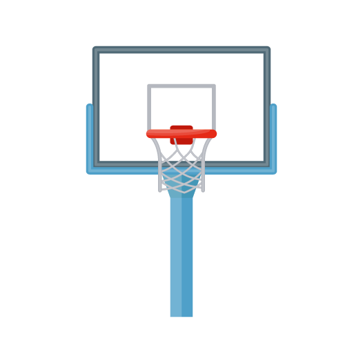 Basketball ring with net stand vector