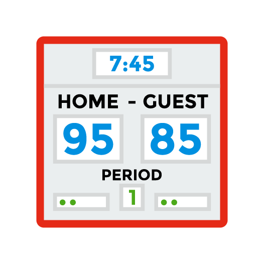 basketball score board and timer vector
