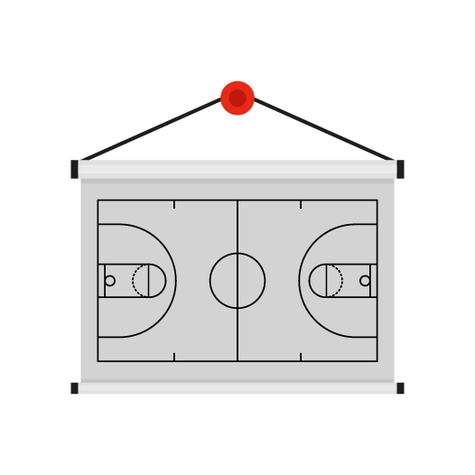 Basketball stadium line icon