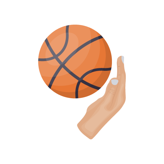 Basketball with hand vector