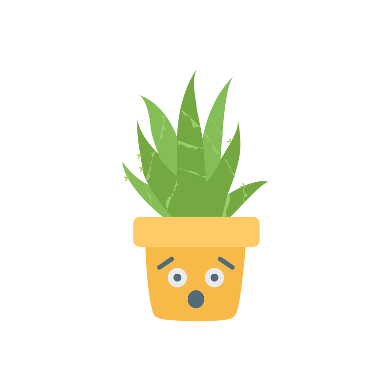Beautiful plant vector with surprised face expression