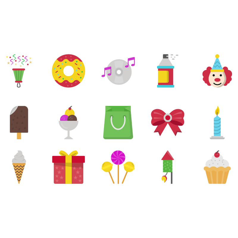 Birthday party elements vector