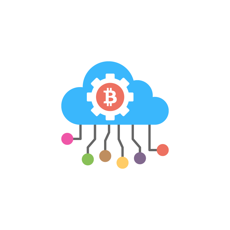 Bitcoin cloud currency vector