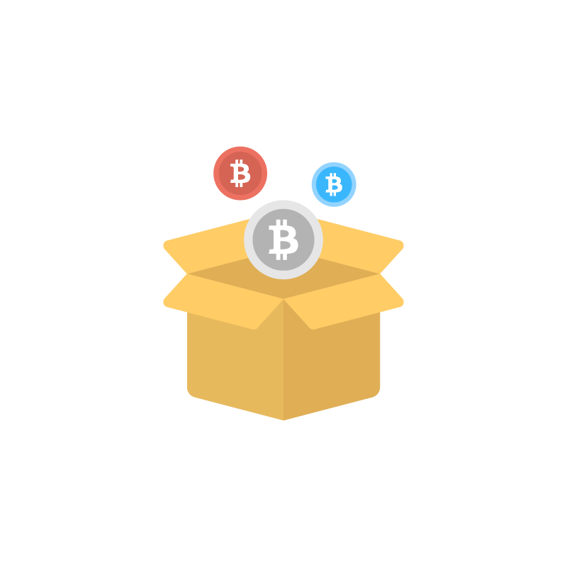 Bitcoin crypto currency box vector image