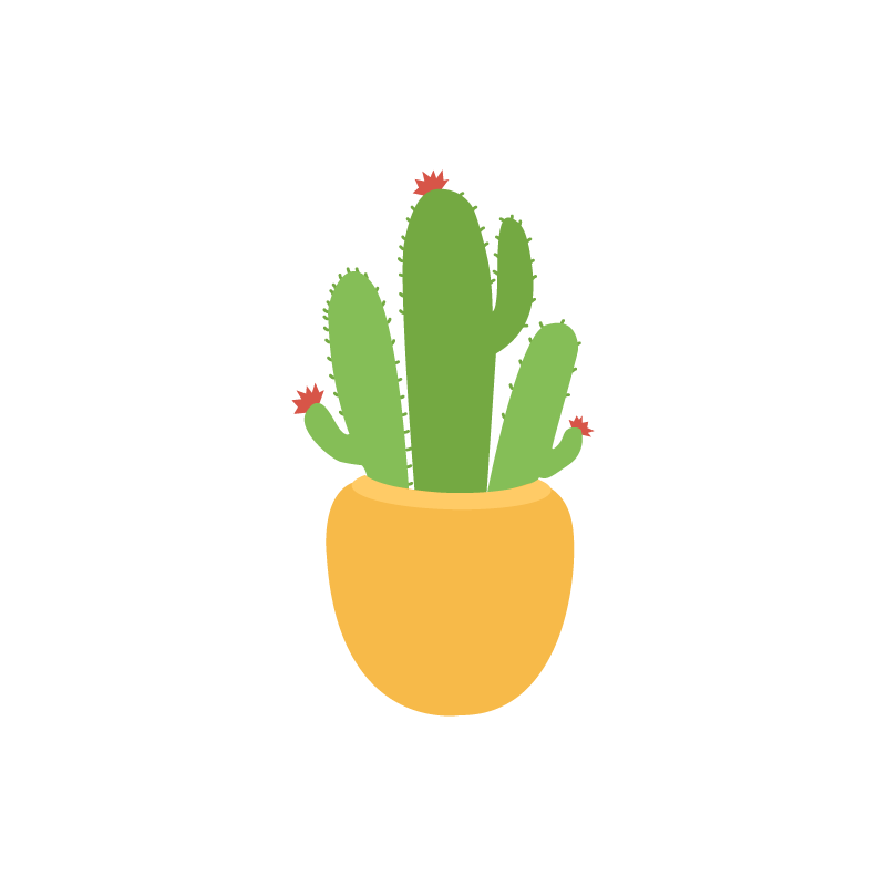 Cactus vector with flower