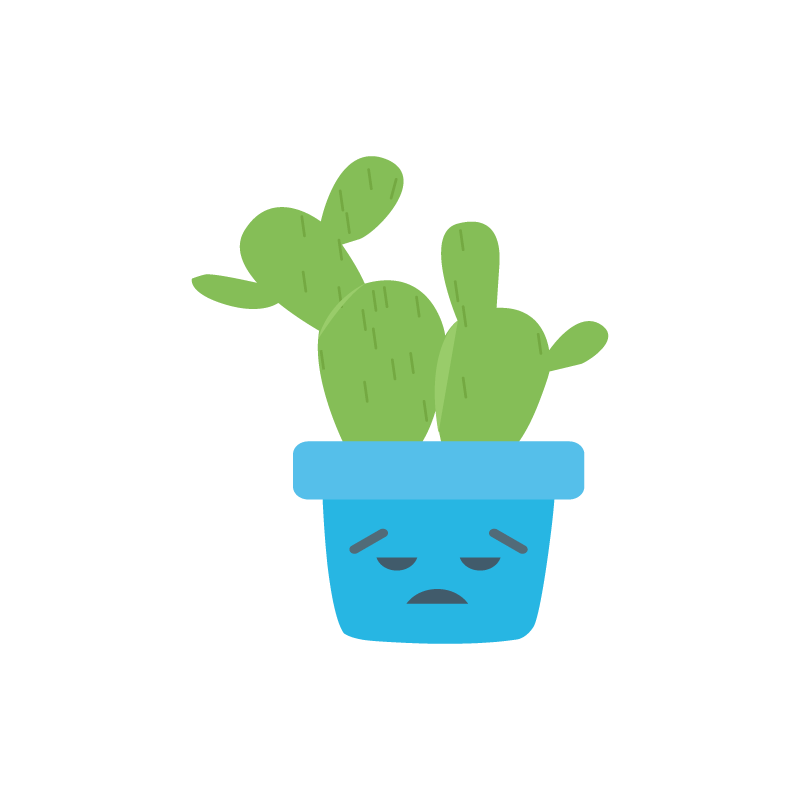 Cactus vector with upset face expression