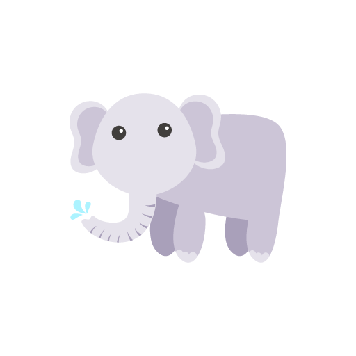 Cute baby elephant vector icon