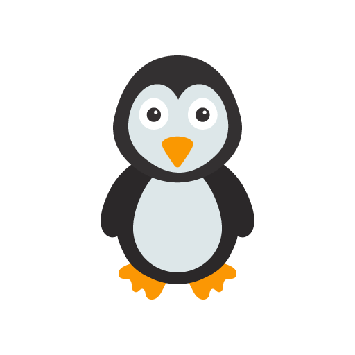 Cute baby penguin vector icon