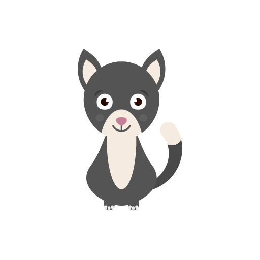 Cute black smoke cat vector icon
