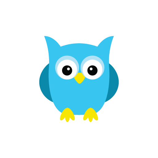 Cute blue owl vector art