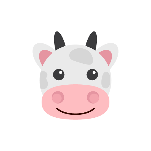 Cute cattle vector icon