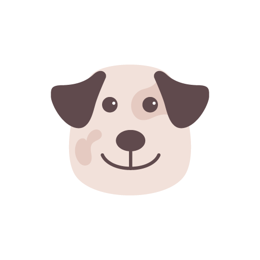 Cute dog face vector icon