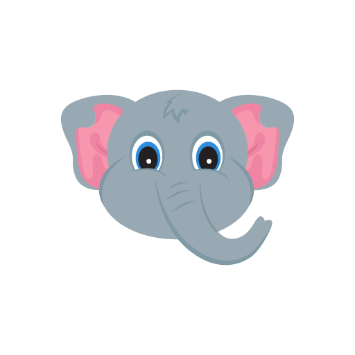 Cute elephant face vector art