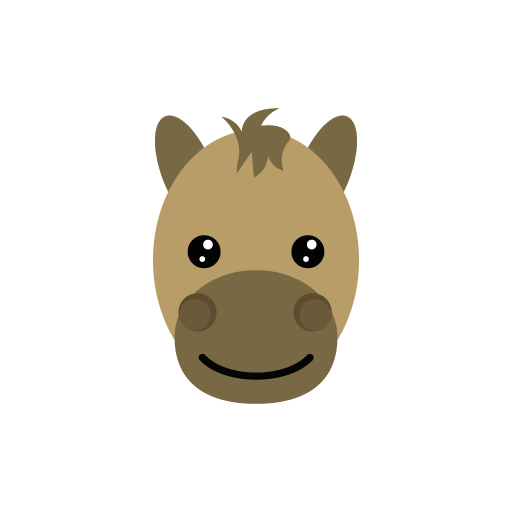 Cute horse face vector icon