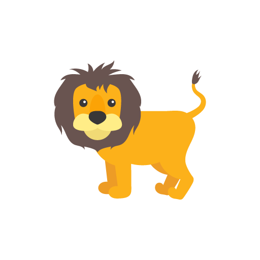 Cute lion vector icon