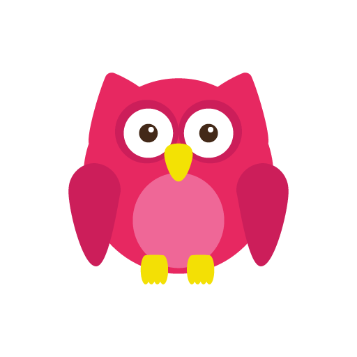Cute pink owl vector art