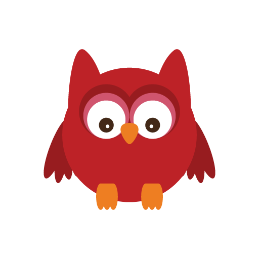 Cute red owl vector art