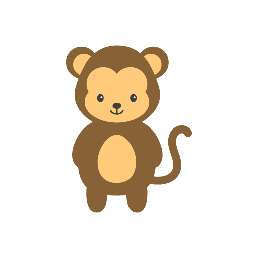Cute standing monkry illustration vector