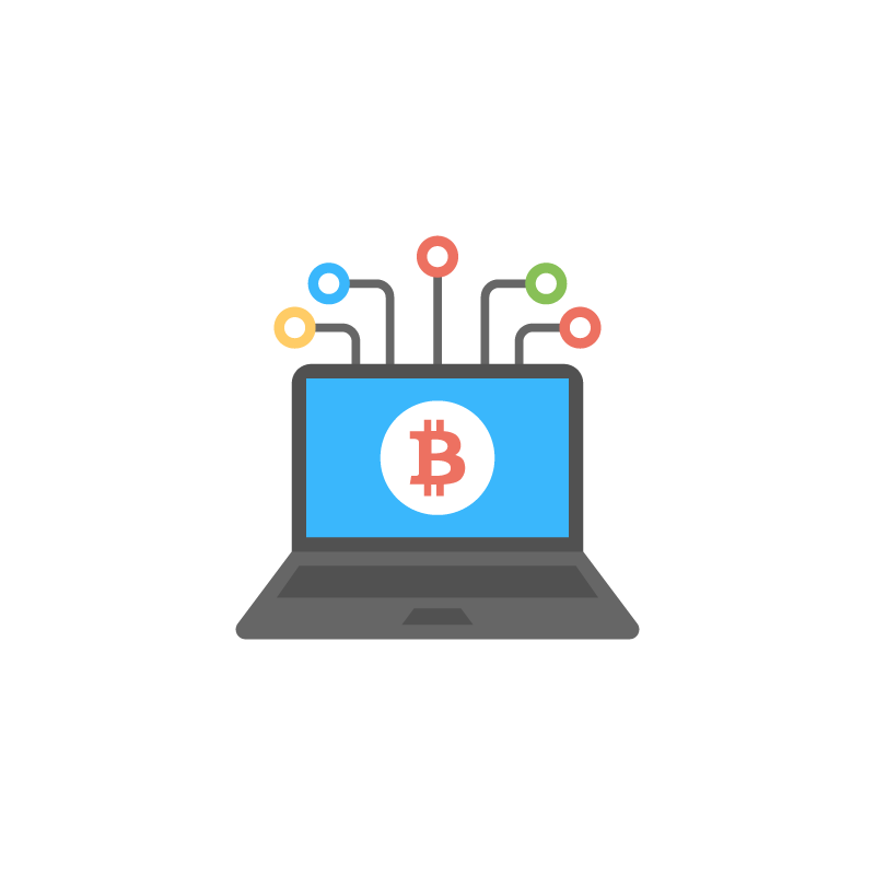 Digital crypto currency laptop vector image
