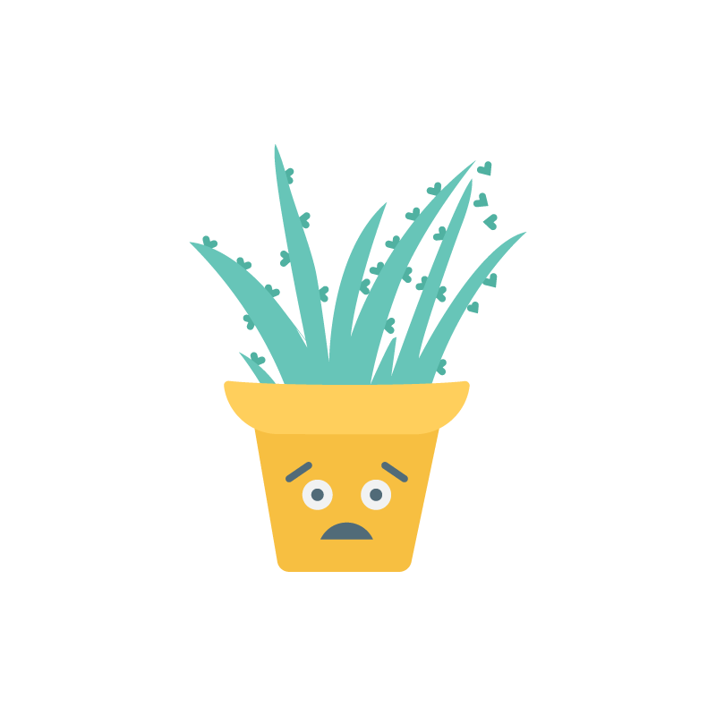 Leaf plant vector with horrified face expression