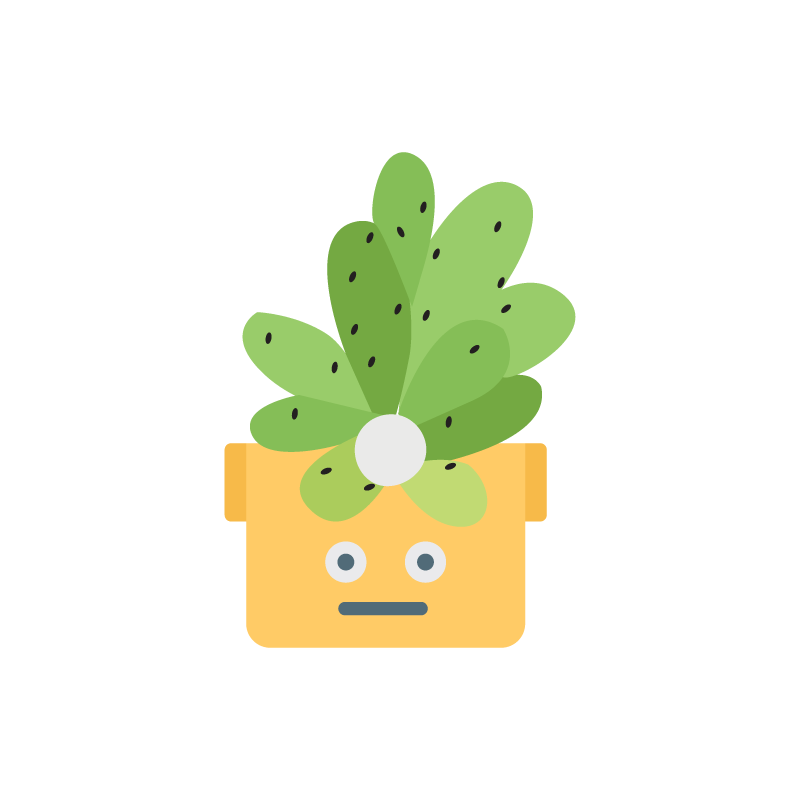 Plant vector image with neutral face expression