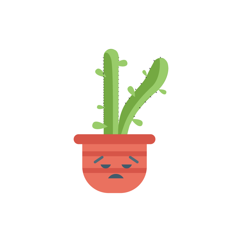 Tired cactus plant vector