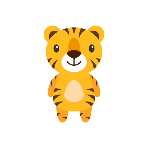 Cute baby tiger vector art