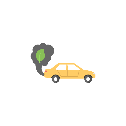 Air pollution by car free icon vector