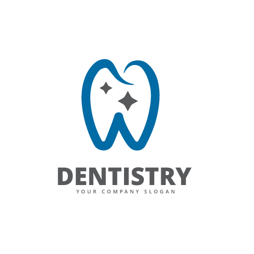 Dental logo in blue color