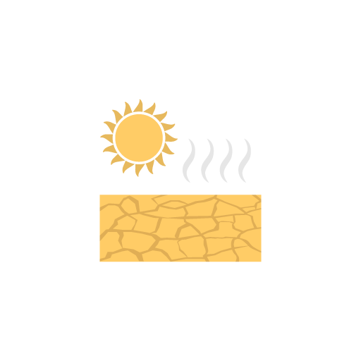 Desert with sun high temperature free icon vector