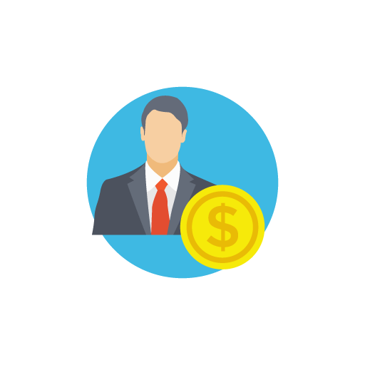 Employee earn money free color icon image