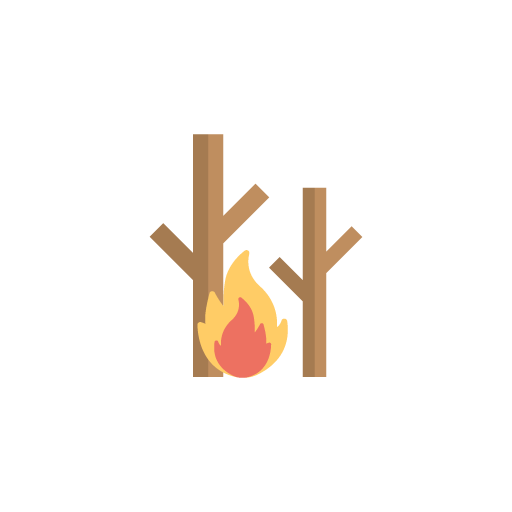 Fire in forest free icon vector