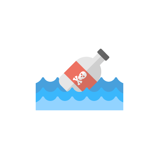 Garbage sea pollution free icon vector