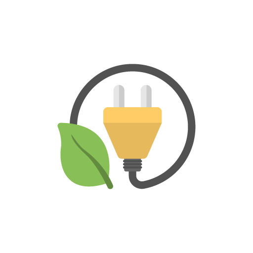 Green energy plug eco free icon vector