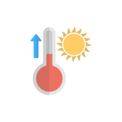 High temperature free icon vector