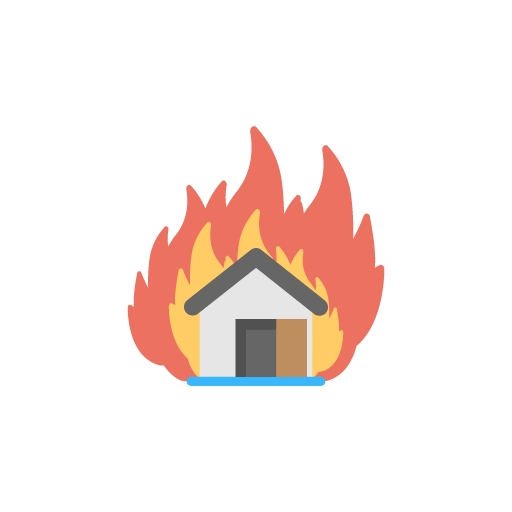 House burning free icon vector