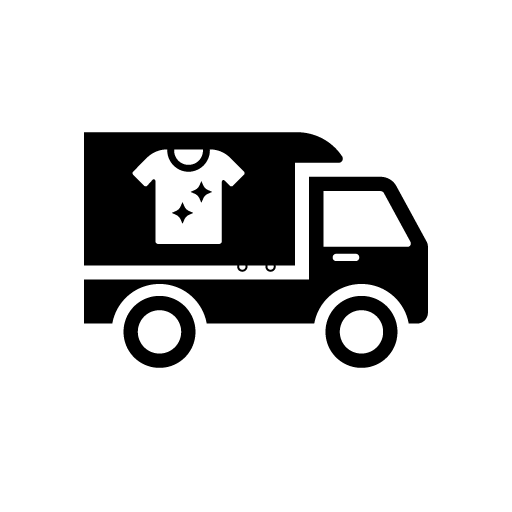 Laundry van icon clothes delivery