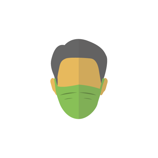 Man face with mask free icon vector