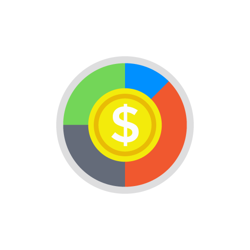 Money analytics free color icon image