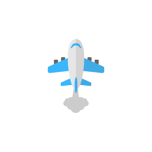 Plane pollution free icon vector