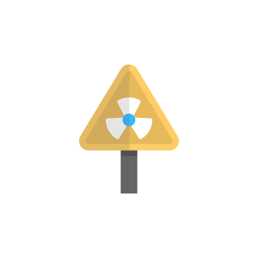 Radioactive material warning icon symbol