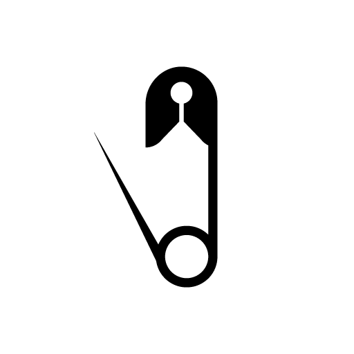 Safety pin vector icon black and white