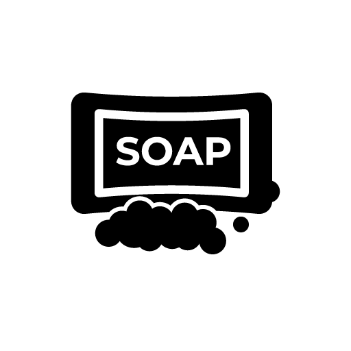 Soap icon vector black and white