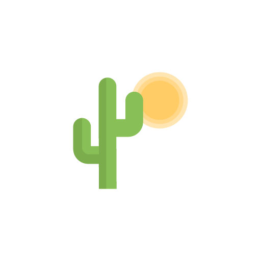 Sun and cactus desert icon vector