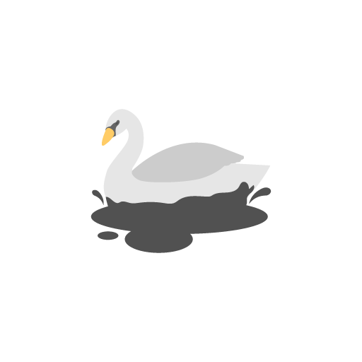 Swan swimming free icon vector